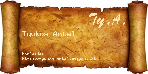 Tyukos Antal névjegykártya